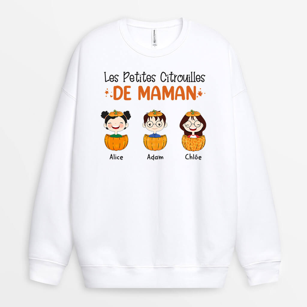 1213WFR1 Cadeau Personnalise Sweatshirt Citrouilles Mamie Grand mere