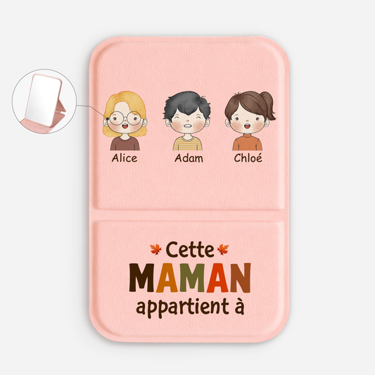 1215AFR1 miroir de poche personnalisable femme cette mamie maman appartient a 1215ajsr5i
