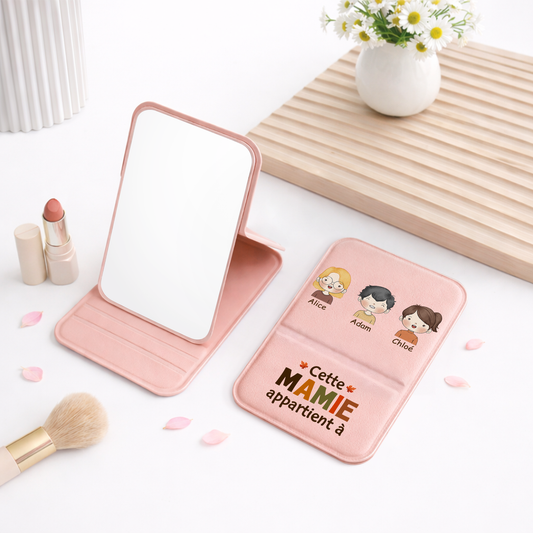 1215AFR2 miroir de poche personnalisable femme cette mamie maman appartient a 1215ajsr5i
