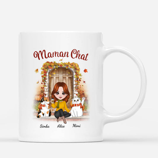 1216MFR1 Cadeau Personnalise Mug Maman Chien Automne Porte Amoureux des animaux