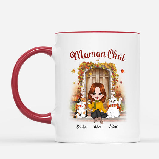 1216MFR2 Cadeau Personnalise Mug Maman Chien Automne Porte Amoureux des animaux