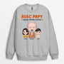 1219WFR2 Cadeau Personnalise Sweatshirt Copains Cochons Papa