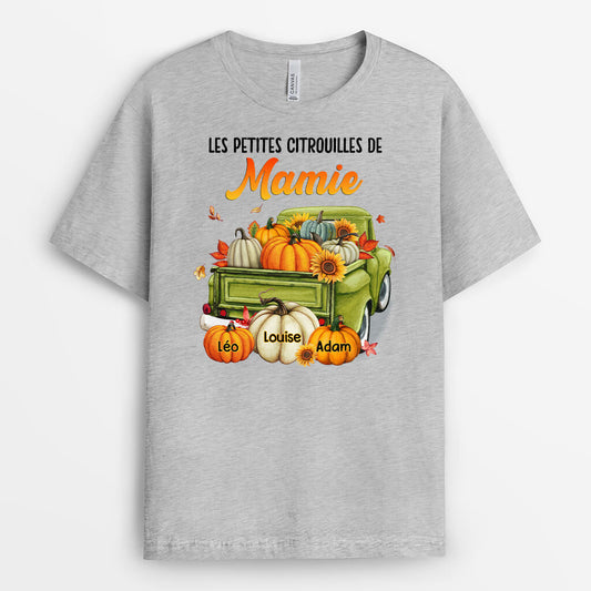 1222AFR2 Cadeau Personnalise T shirt Citrouilles Maman Mamie Mere Grand mere