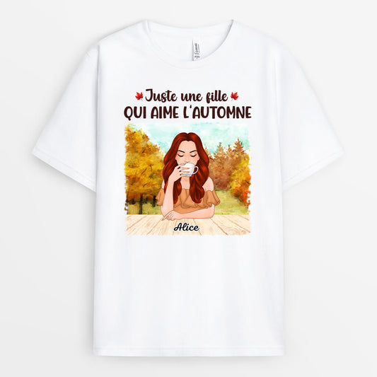 1225AFR1 Cadeau Personnalise T shirt Fille Femme Automne Elle