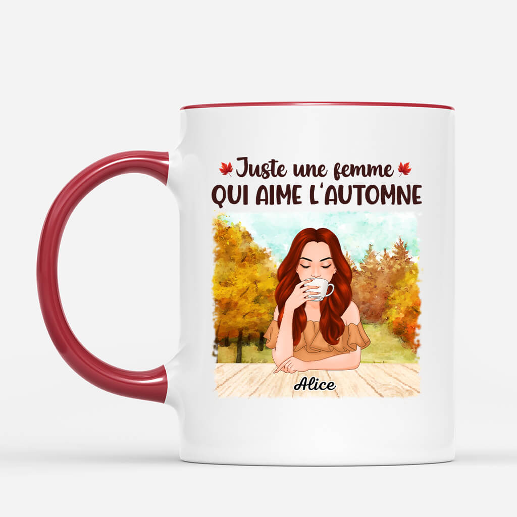 Mug Juste Une Fille/Femme Qui Aime L'automne Personnalisé - Cadeau Plus