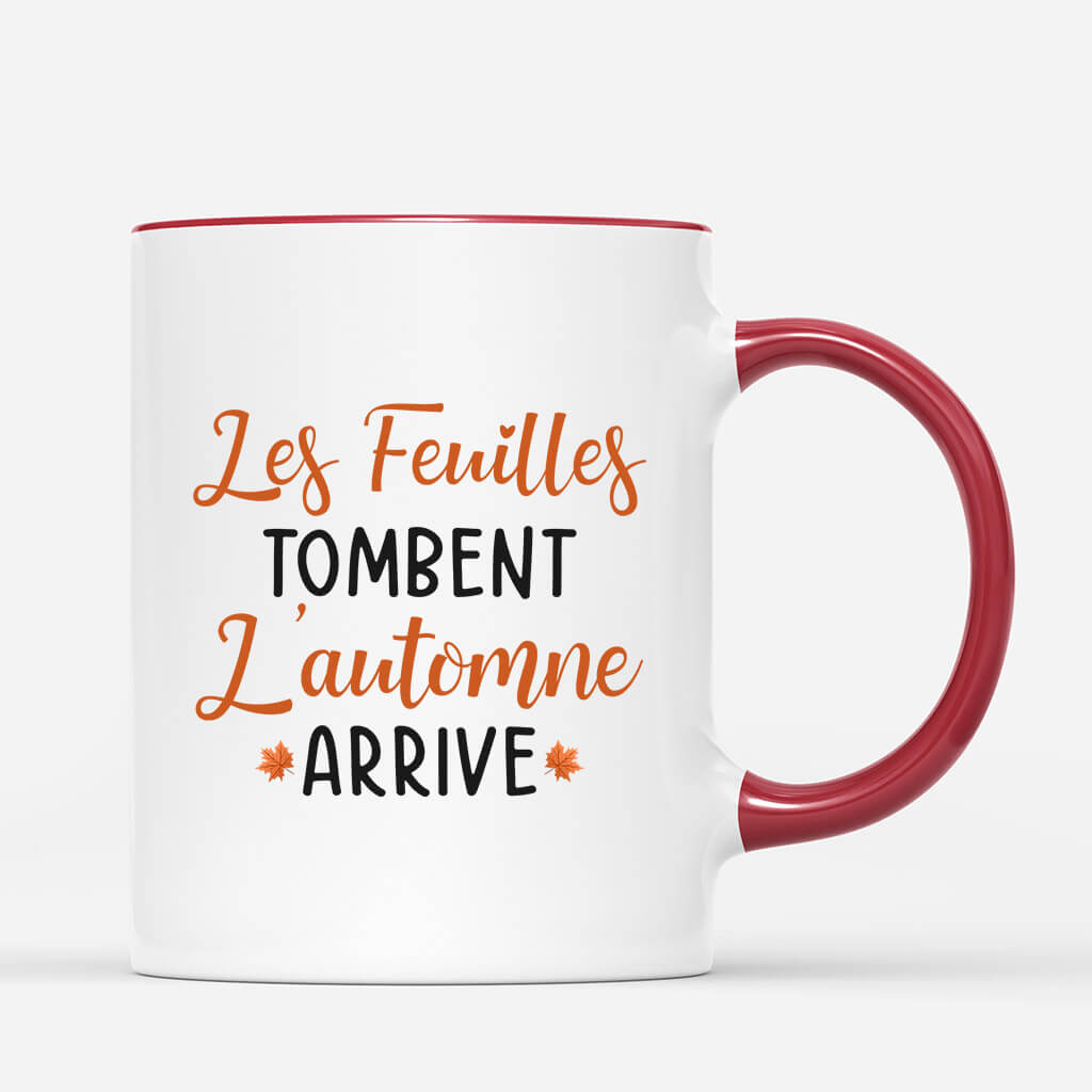 1227MFR3 Cadeau Personnalise Mug Feuilles Automne