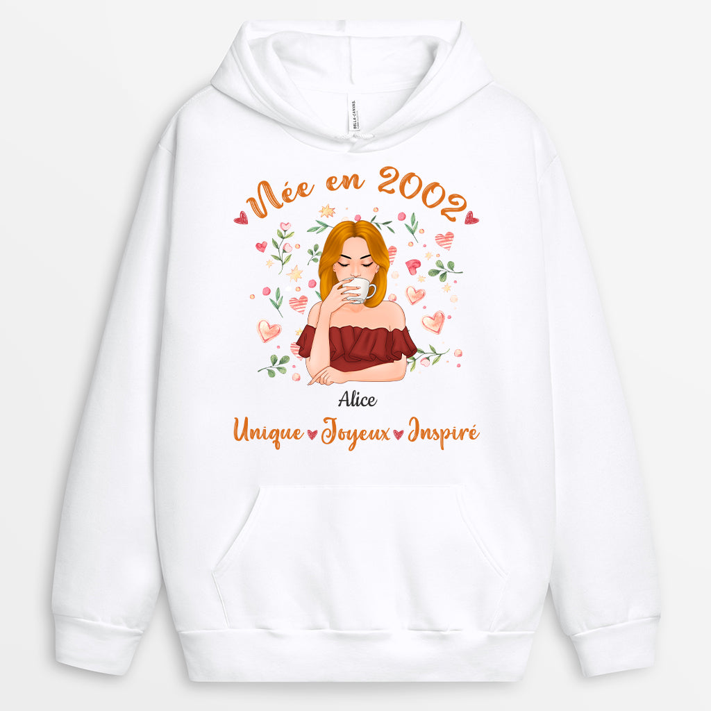 1232HFR1 sweat a capuche ne en 1993 personnalise