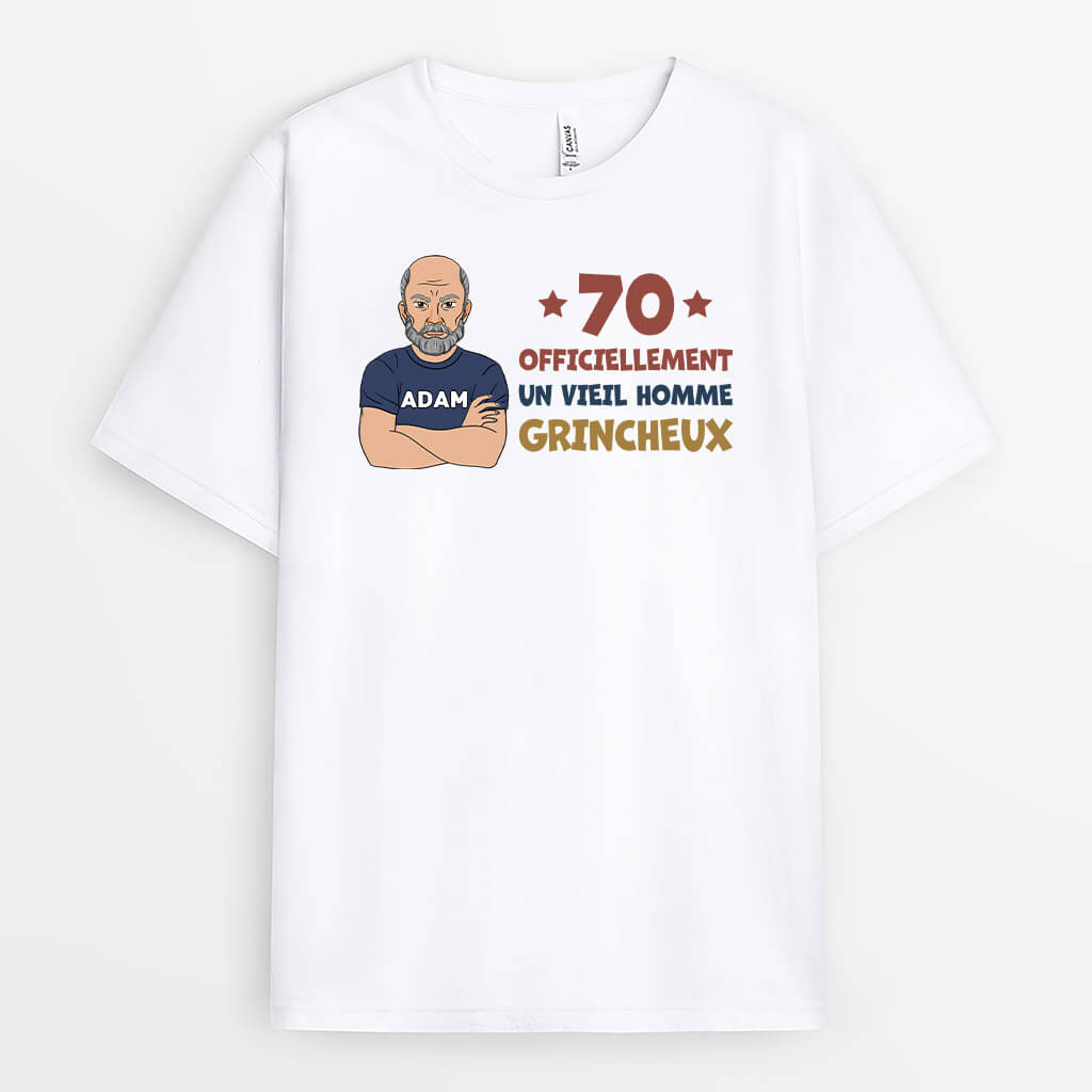 1239AFR1 t shirt 60 officiellement un vieil homme grincheux personnalise