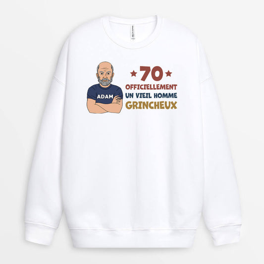 1239WFR1 sweatshirt 60 officiellement un vieil homme grincheux personnalise