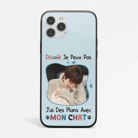 1266FFR1 coque de telephone iphone 12 jai des plans avec mon chat personnalisee