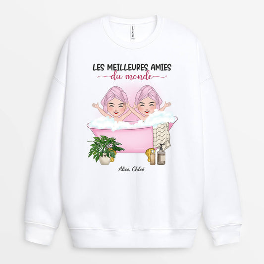 1282WFR1 sweatshirt les meilleures amies du monde personnalise