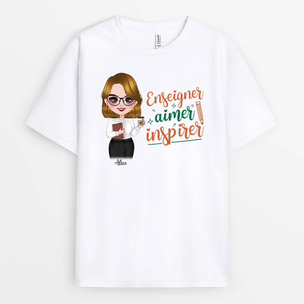 1291AFR1 t shirt enseigner aimer inspirer personnalise