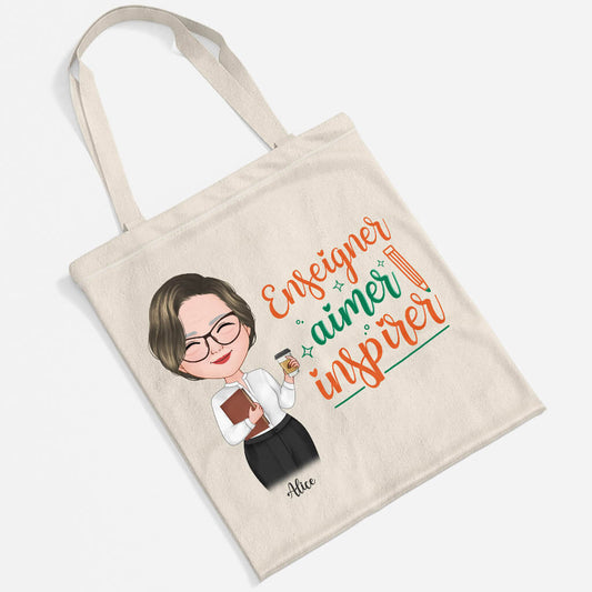 1291BFR2 tote bag enseigner aimer inspirer personnalise