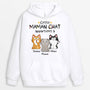 1295HFR1 sweat a capuche cette maman ce papa chat appartient a personnalise