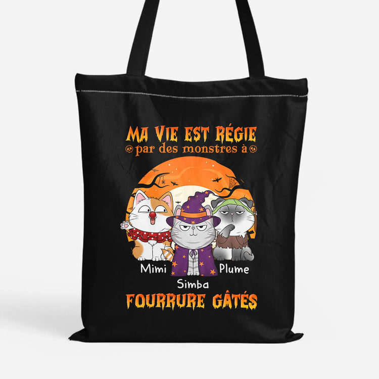 Tote Bag Ma Vie Est Régie Par Un Monstre A Fourrure Gâté Personnalisé