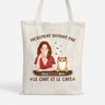 1306BFR1 tote bag facilement distrait par les chats et le cafe personnalise_1