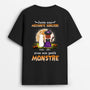 1309AFR1 t shirt juste une mechante sorciere avec son monstre personnalise