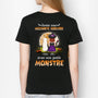 1309AFR2 t shirt juste une mechante sorciere avec son monstre personnalise