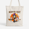 Tote Bag Maman Chat Sorcière Avec Son Balai Personnalisé