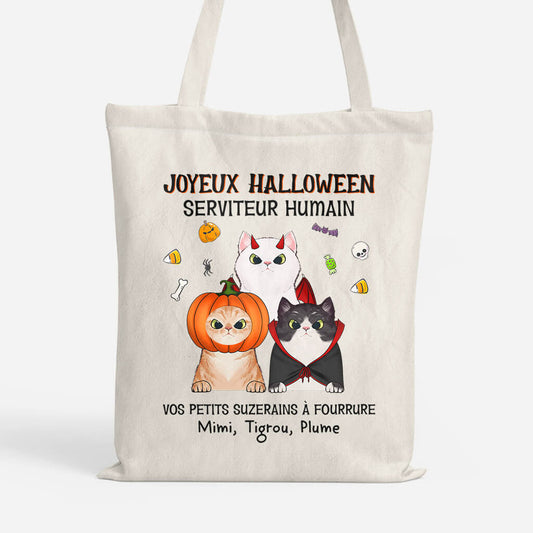 1316BFR1 tote bag joyeux halloween serviteur humain personnalise