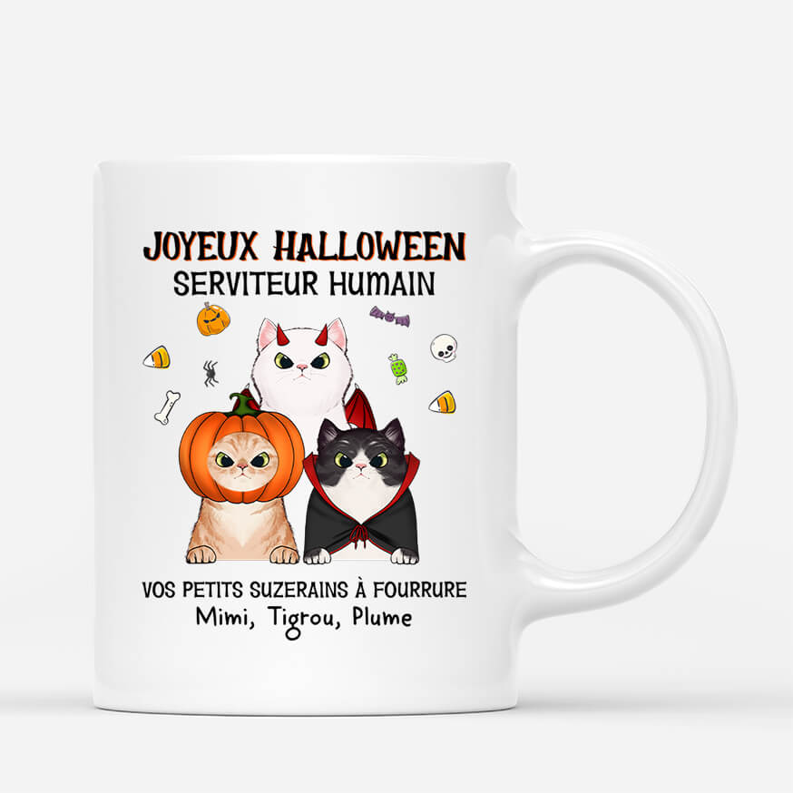 1316MFR1 mug joyeux halloween serviteur humain personnalise