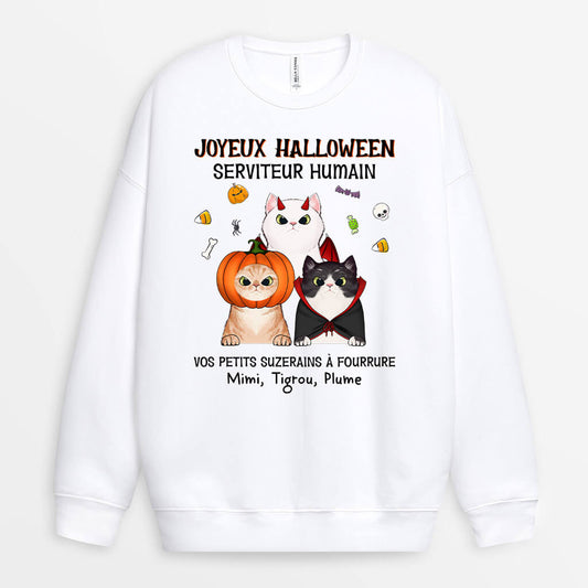 1316WFR1 sweatshirt joyeux halloween serviteur humain personnalise