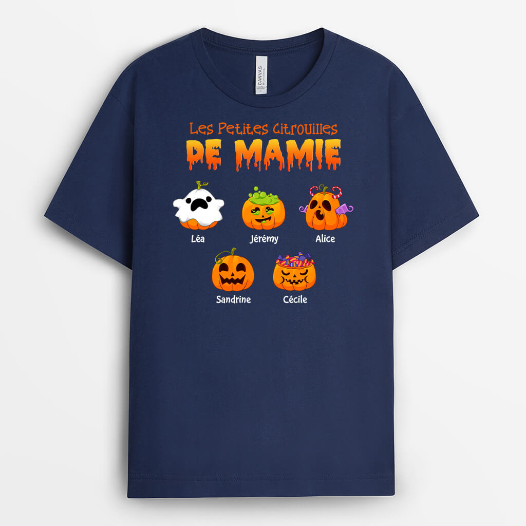 1318AFR2 t shirt les petites citrouilles de maman halloween personnalise