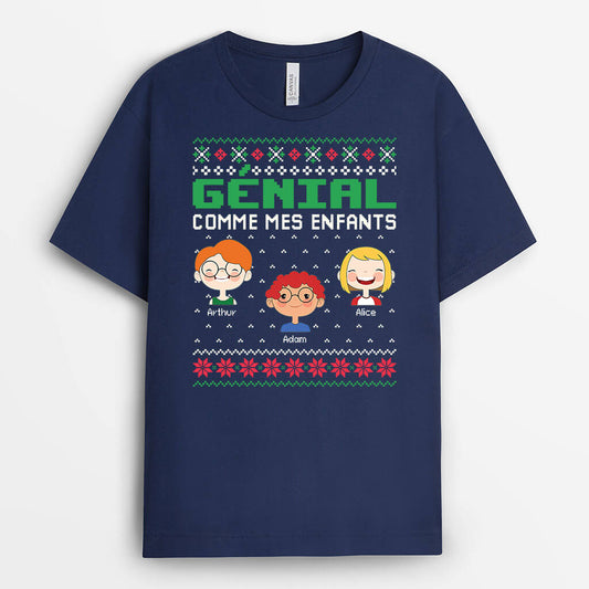 1359AFR2 t shirt genial comme mes enfants personnalise