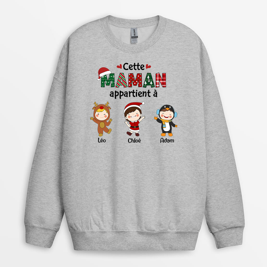 1366WFR2 sweatshirt cette mamie appartient a version noel personnalise