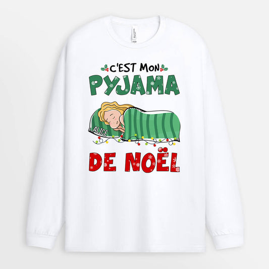 1367NFR1 manches longues cest mon pyjama de noel personnalise