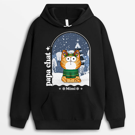 1375HFR1 sweat a capuche papa chat maman chat personnalise