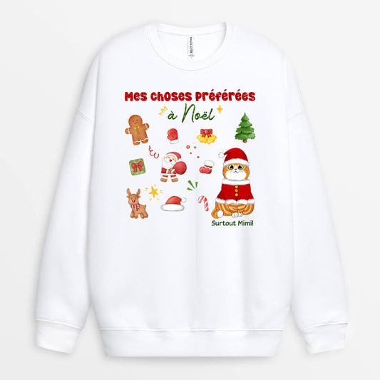 1376WFR1 sweatshirt mes choses preferees a noel surtout mimi personnalise