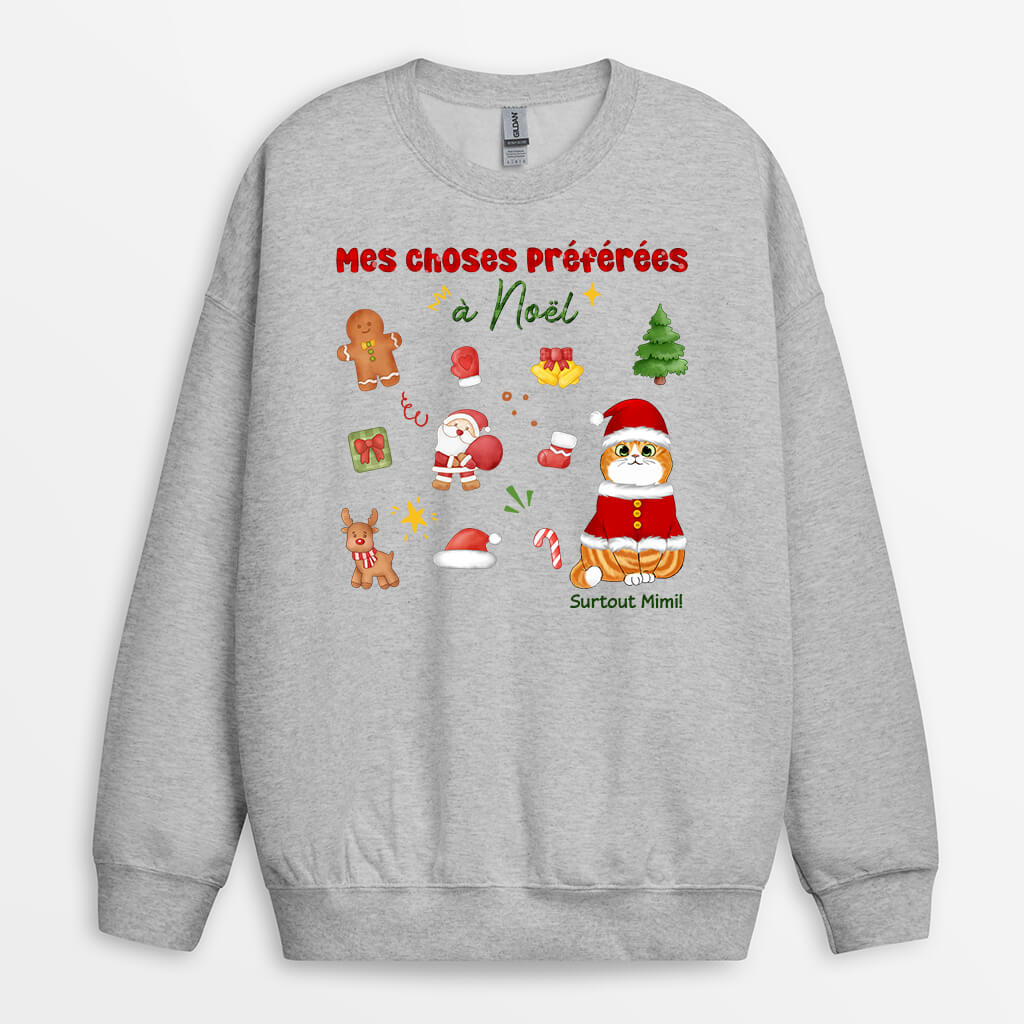 Sweatshirt Chat De Noël Japonais Kaiju - Design Manga Monstre Kawaii - Cadeau Pour Fans D'anime, Noël, Cosplay