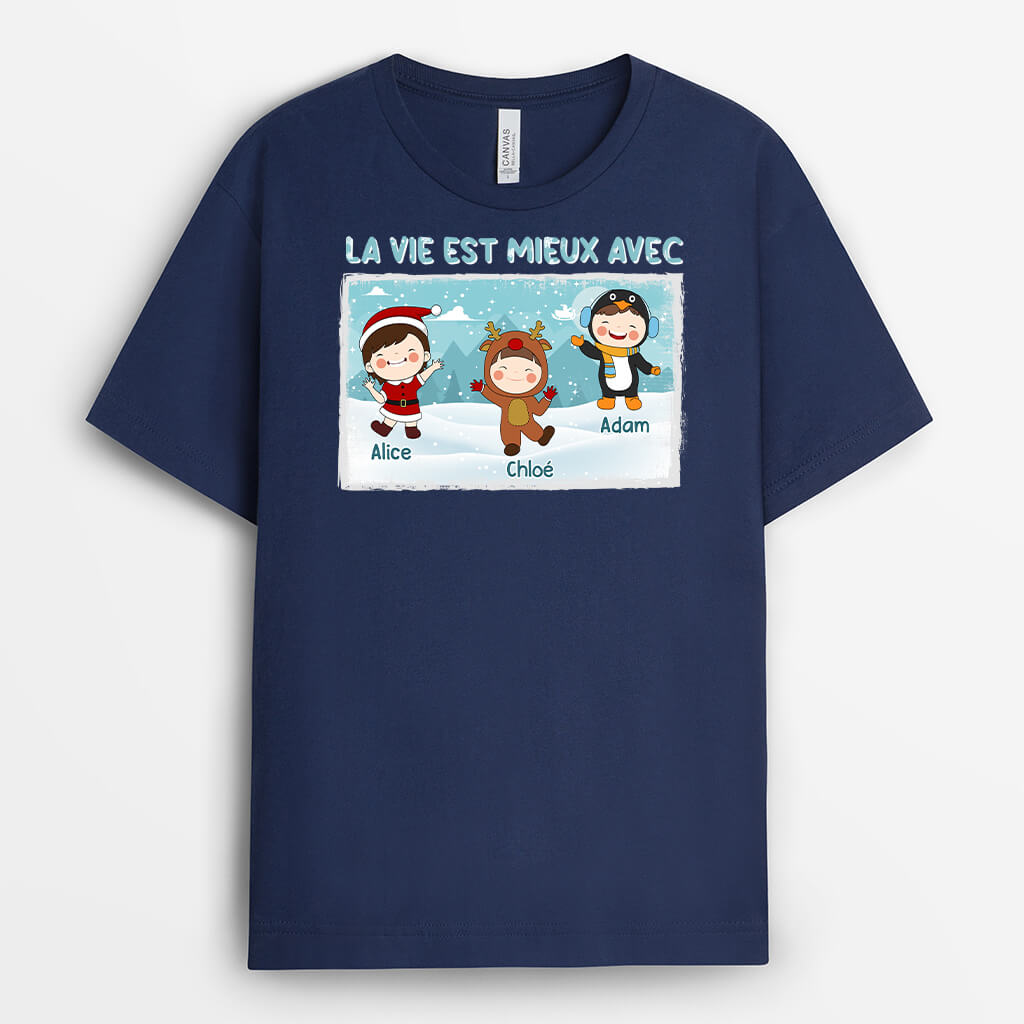 1380AFR2 t shirt la vie est mieux avec personnalise