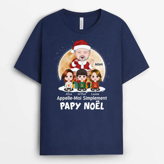 1382AFR2 t shirt appelle moi simplement papa noel personnalise