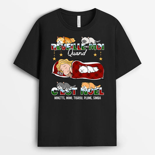 1386AFR1 t shirt reveille moi quand cest noel personnalise