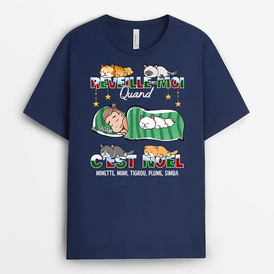 1386AFR2 t shirt reveille moi quand cest noel personnalise