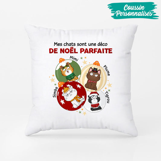 1388PFR2 coussin mes chats sont une deco de noel parfaite personnalise