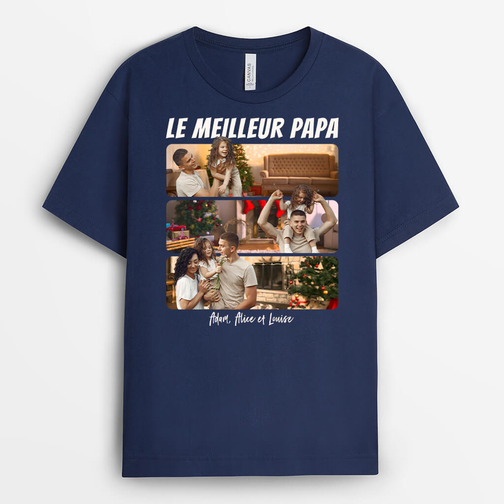 1395AFR2 t shirt meilleur papa de tous les temps version noel avec photo personnalise_f6a98365 9bbd 4db7 89c3 8d41c1e9c34b