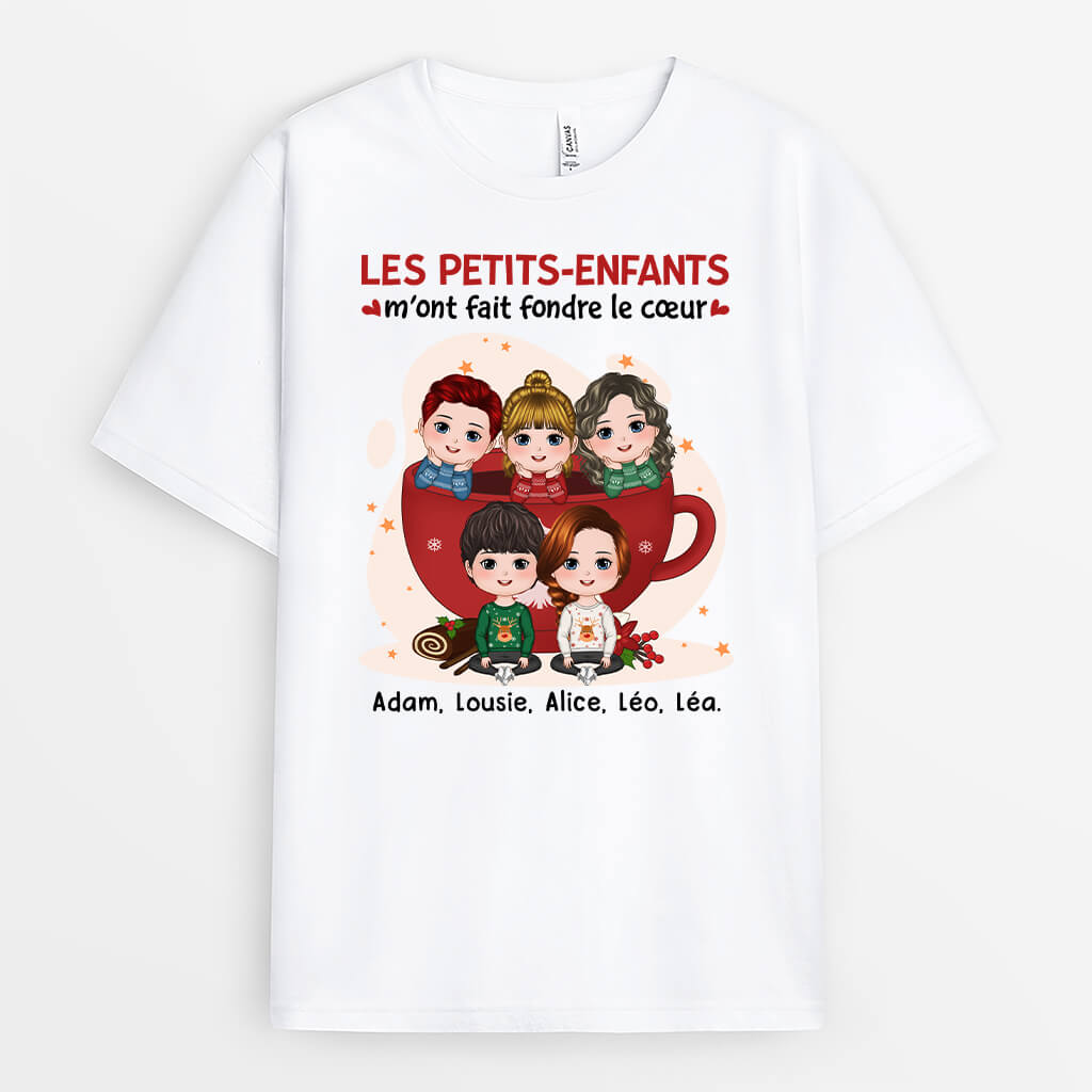 1399AFR1 t shirt les petits enfants mont fait fondre le coeur personnalise