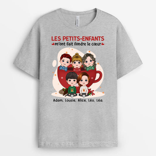 1399AFR2 t shirt les petits enfants mont fait fondre le coeur personnalise