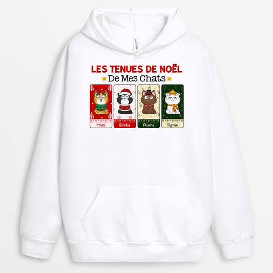 1402HFR1 sweat a capuche les tenues de noel de mes chats personnalise