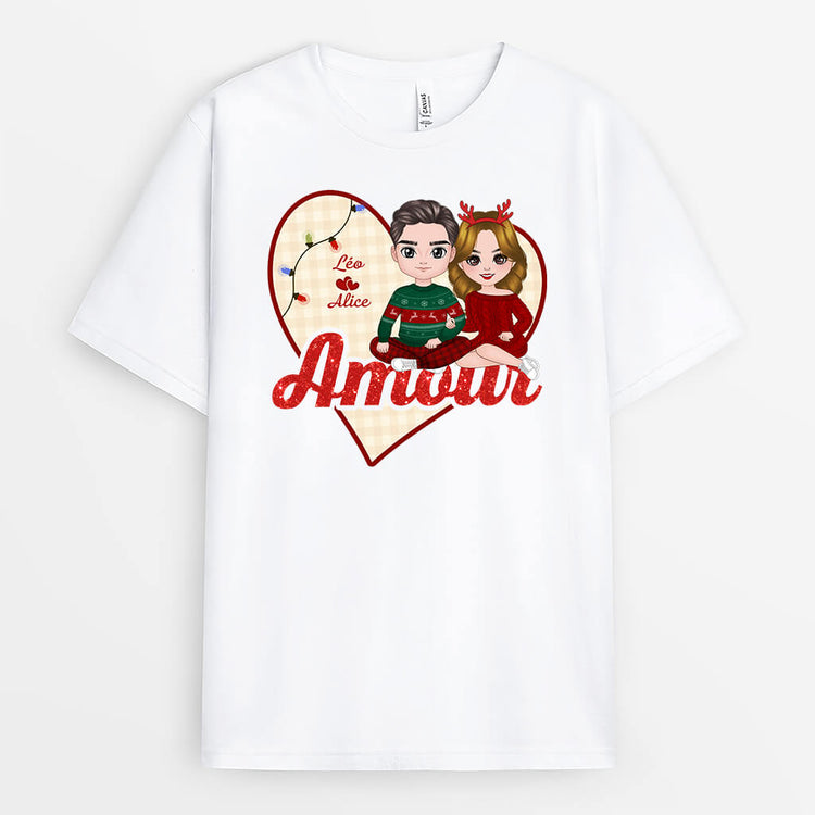 T-shirt Amour Noël Personnalisé