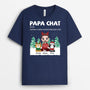 1450AFR1 t shirt definition papa de chat version noel personnalise