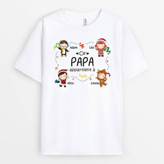 1452AFR1 t shirt ce papy appartient a noel personnalise