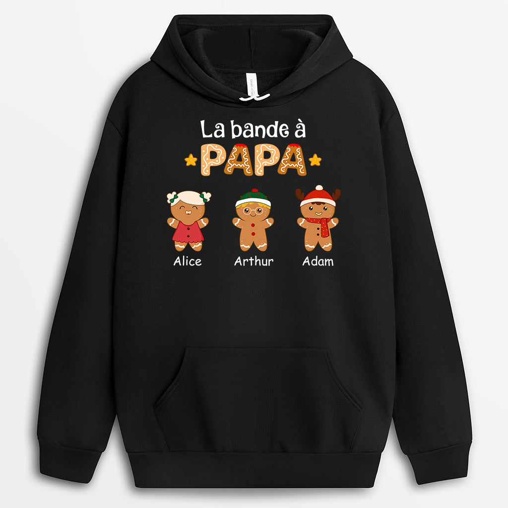1460HFR1 sweat a capuche noel personnalise la bande a papa maman biscuit 1460h2l7b