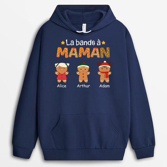 1460HFR2 sweat a capuche noel personnalise la bande a papa maman biscuit 1460h2l7b