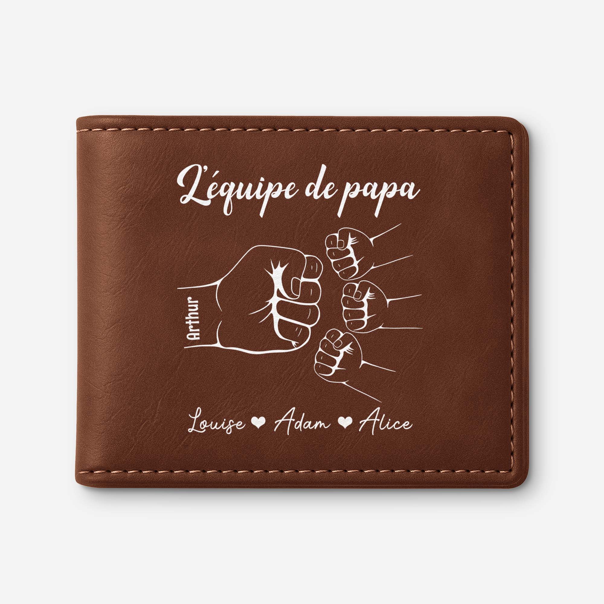 1461JFR1 portefeuille en cuir personnalise lequipe de papa simple 1461j8m8b