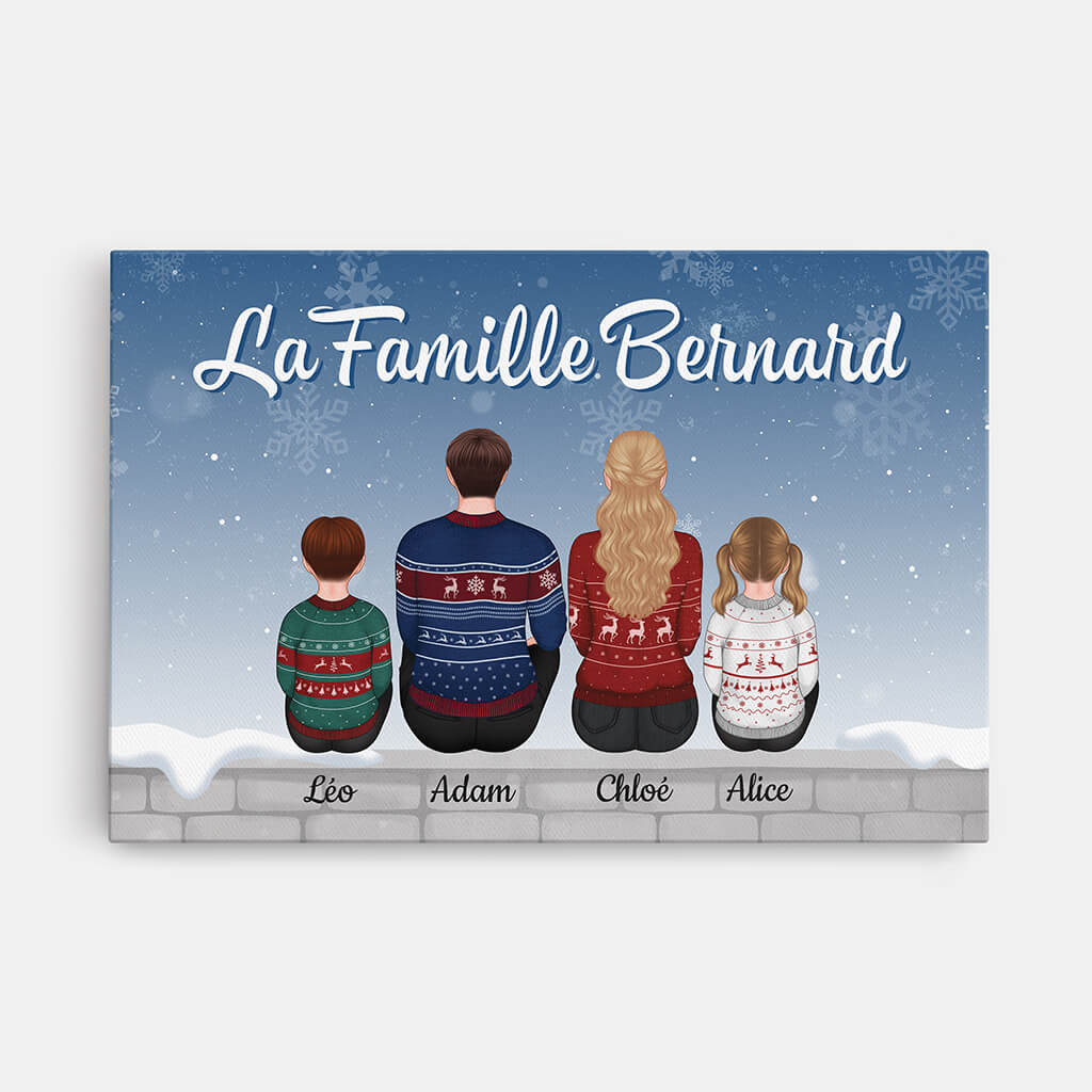 Toile Famille Personnalisée - Famille Bernard - Cadeau Plus