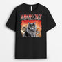 1482AFR2 t shirt maman chat papa chat avec prenom personnalise